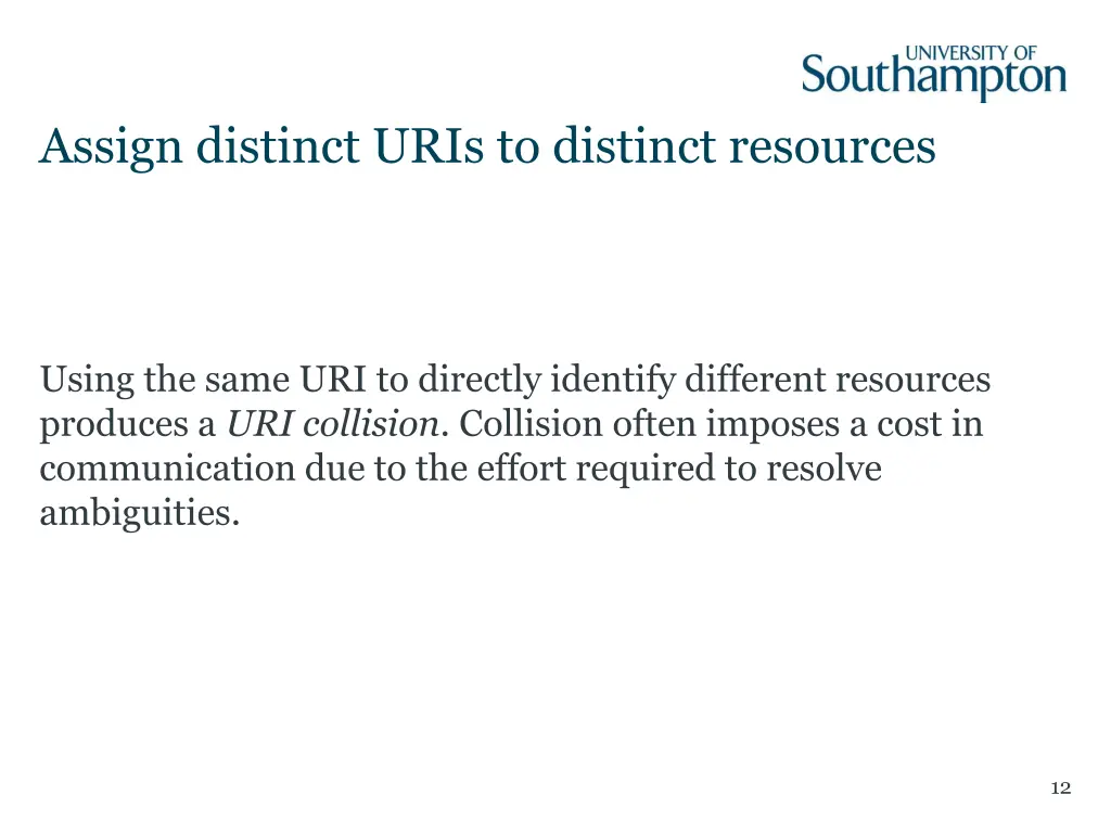 assign distinct uris to distinct resources