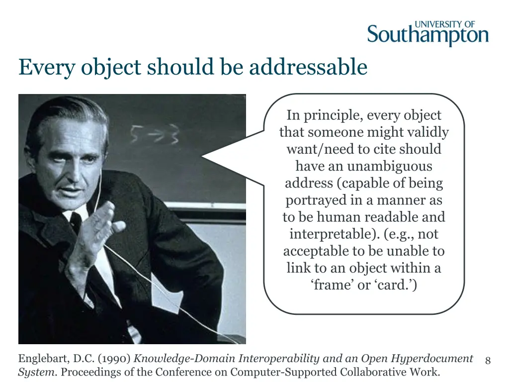 every object should be addressable