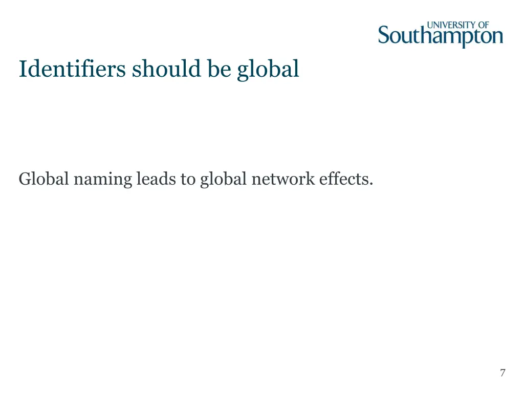 identifiers should be global