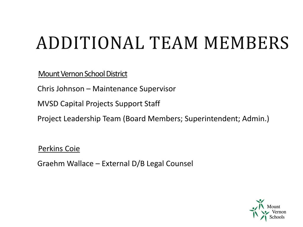 additional team members