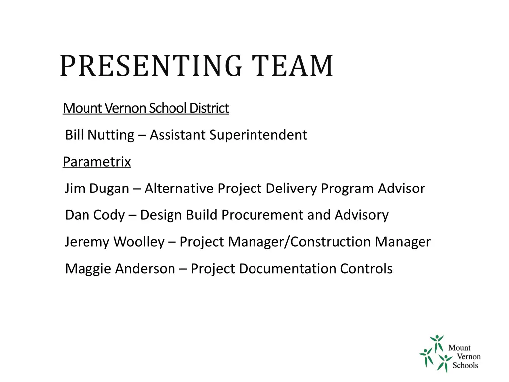 presenting team