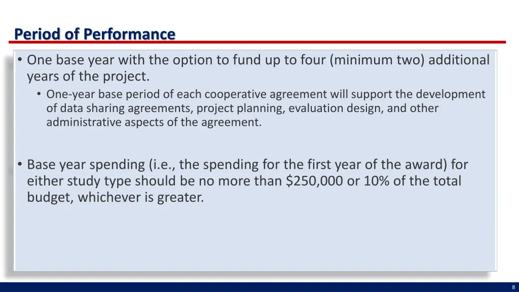 period of performance one base year with