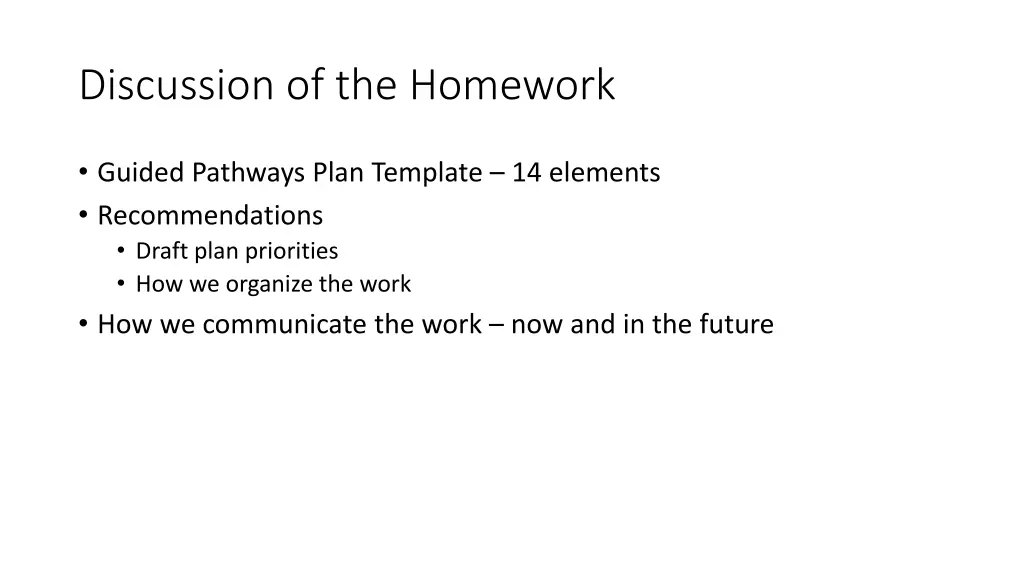 discussion of the homework