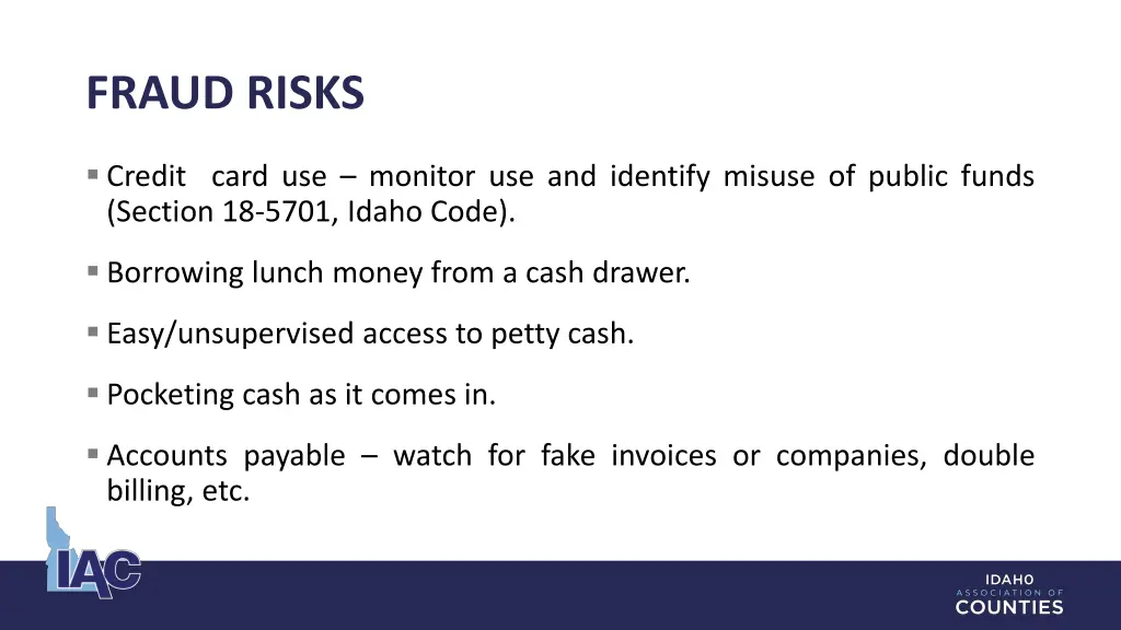 fraud risks