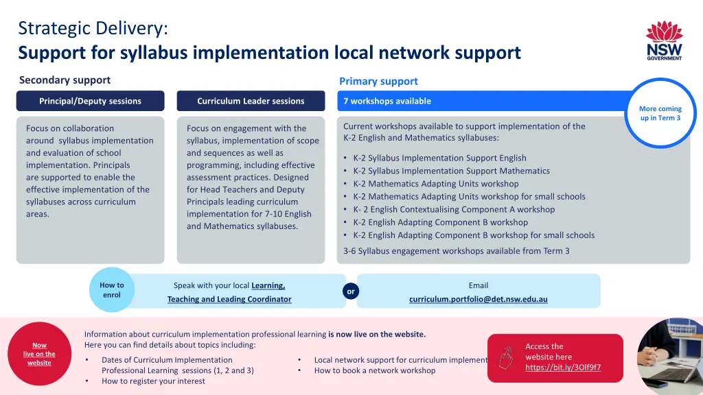 strategic delivery support for syllabus