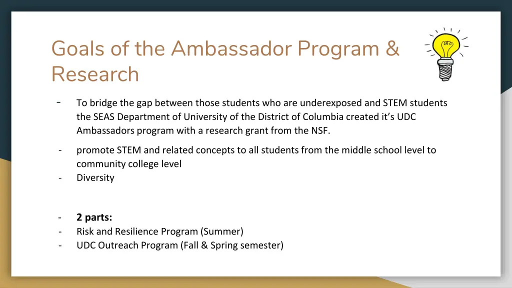 goals of the ambassador program research