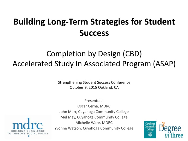 building long term strategies for student success