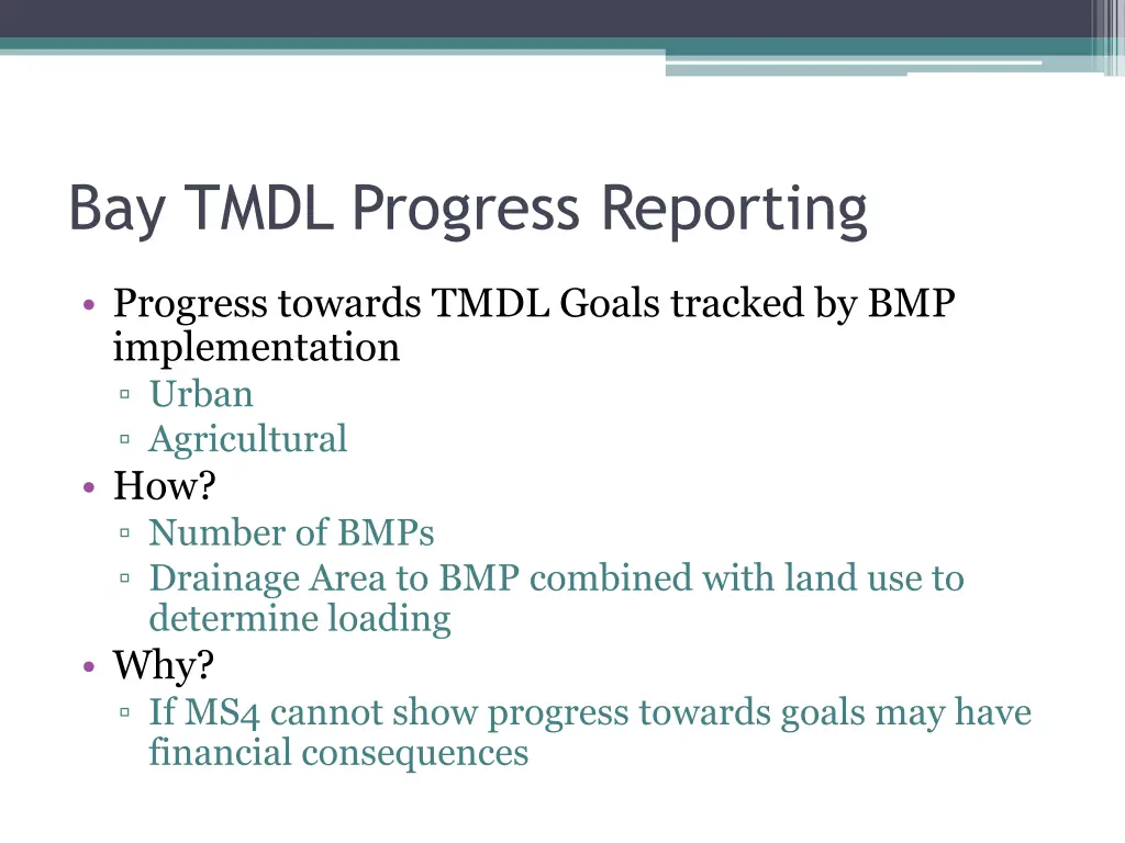 bay tmdl progress reporting