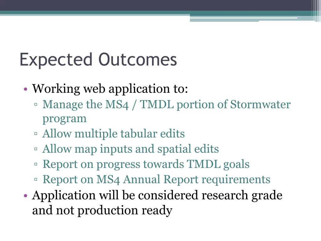 expected outcomes