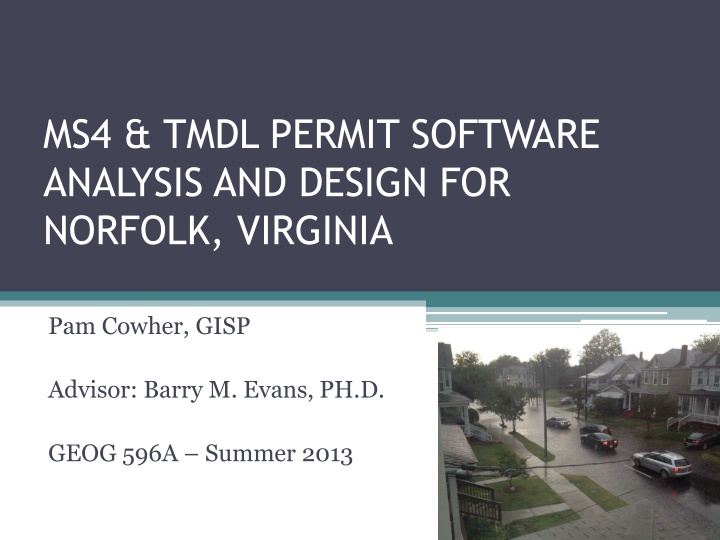 ms4 tmdl permit software analysis and design