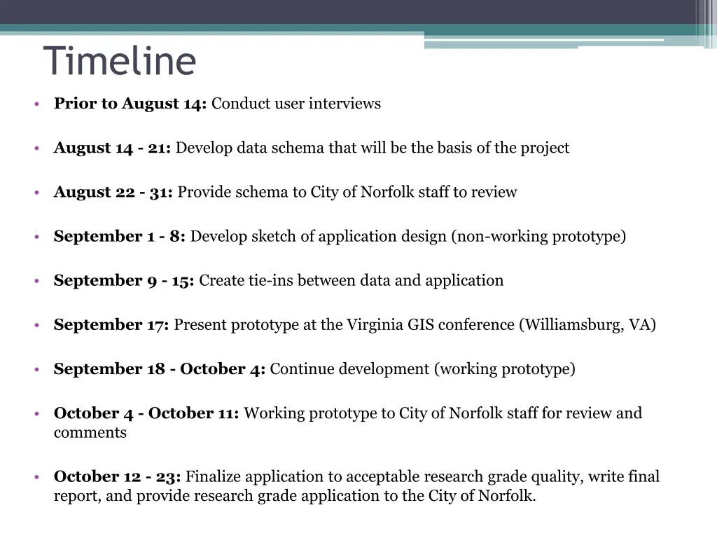 timeline
