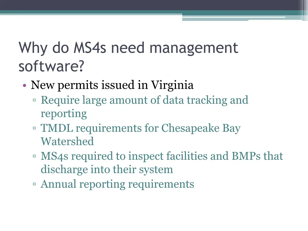 why do ms4s need management software new permits