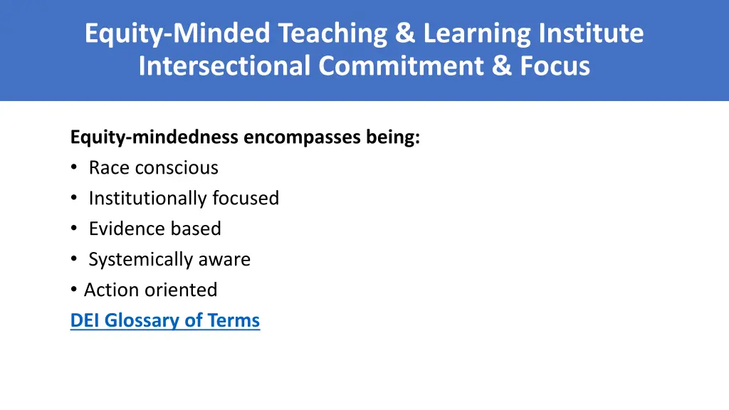 equity minded teaching learning institute