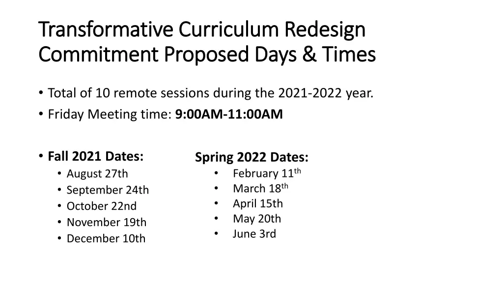 transformative curriculum redesign transformative