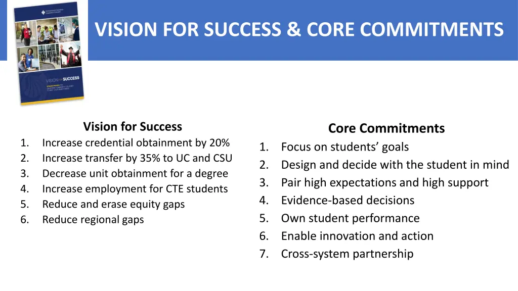 vision for success core commitments