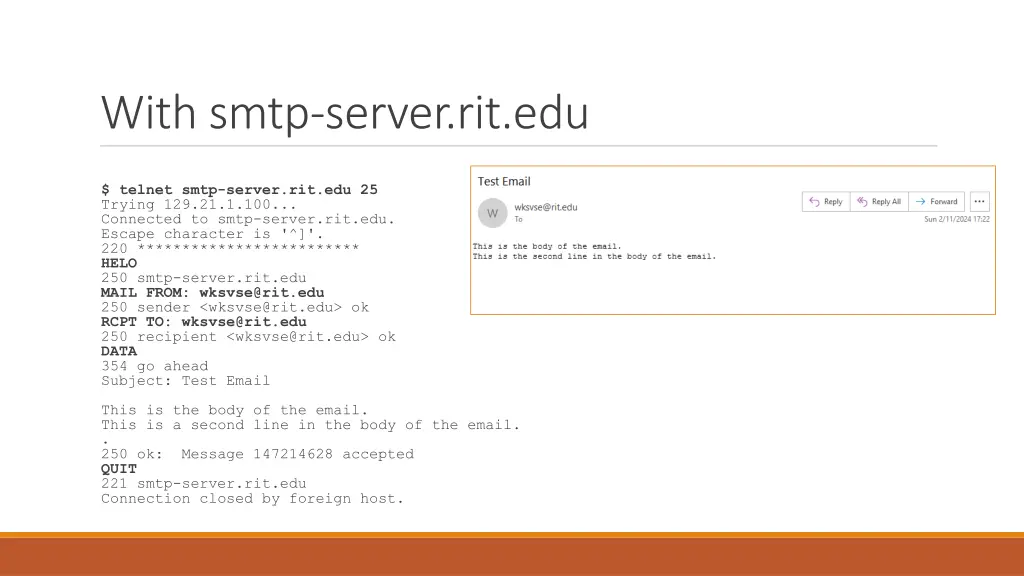 with smtp server rit edu