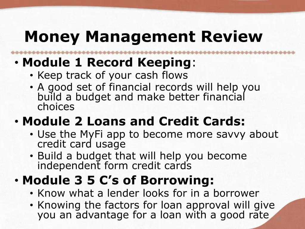 money management review