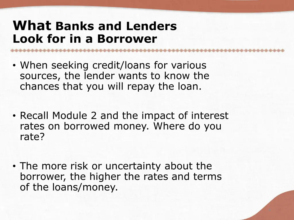 what banks and lenders look for in a borrower