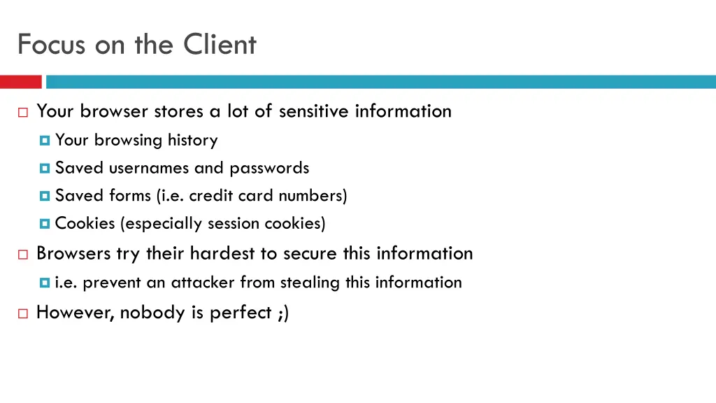 focus on the client