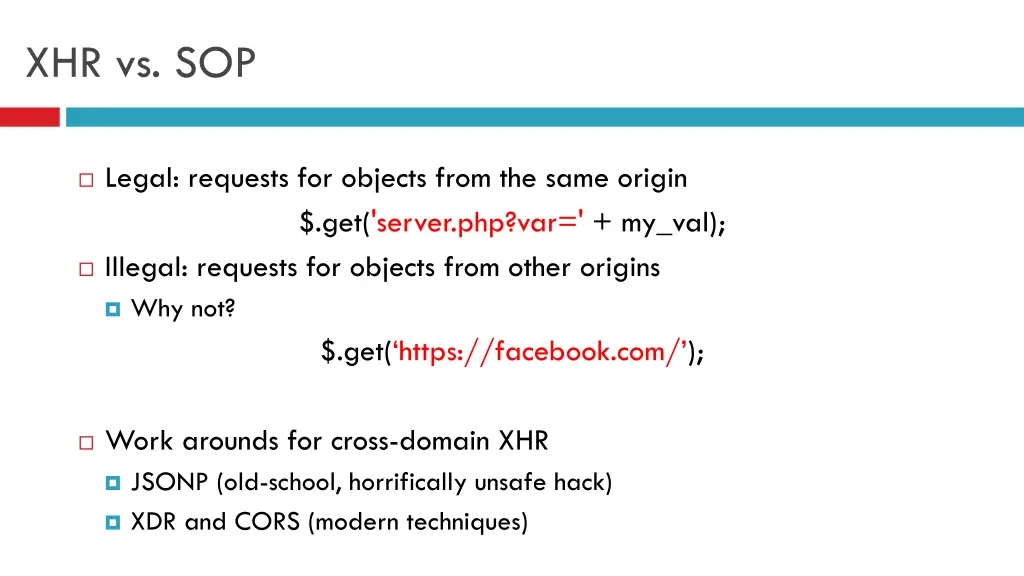 xhr vs sop