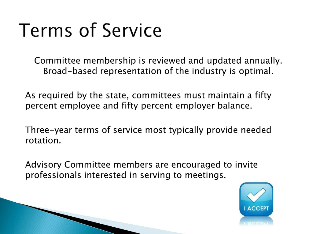 committee membership is reviewed and updated