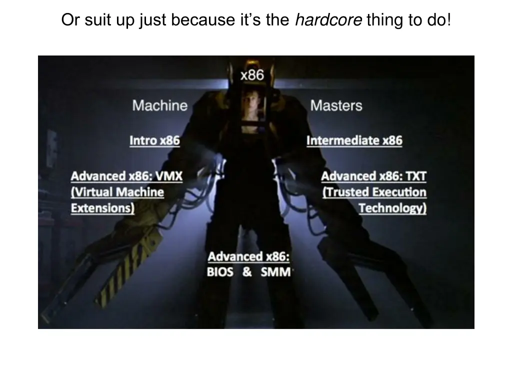 or suit up just because it s the hardcore thing