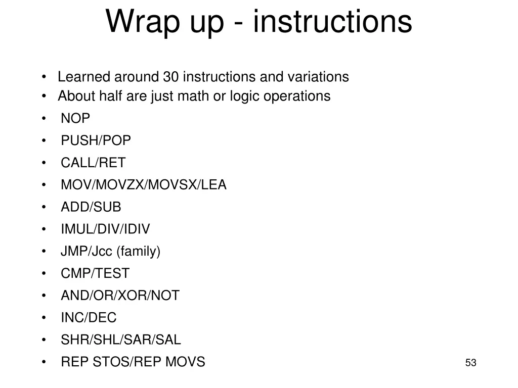 wrap up instructions