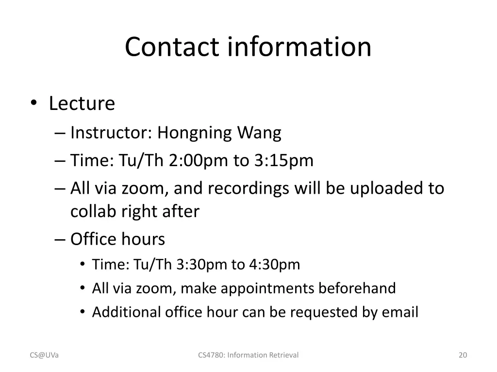 contact information