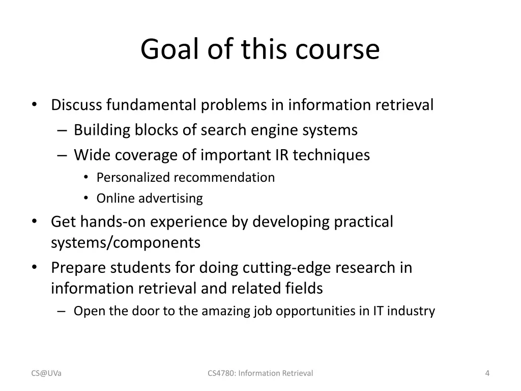 goal of this course