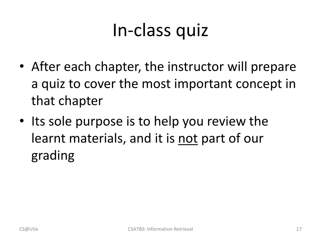 in class quiz