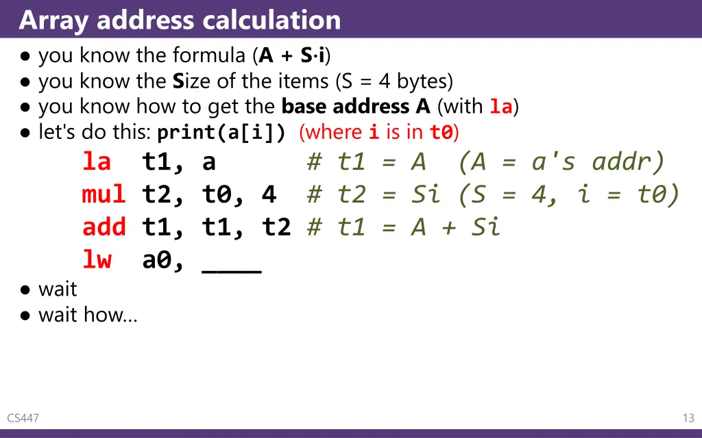 array address calculation you know the formula