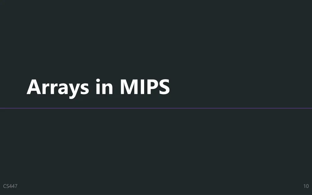 arrays in mips