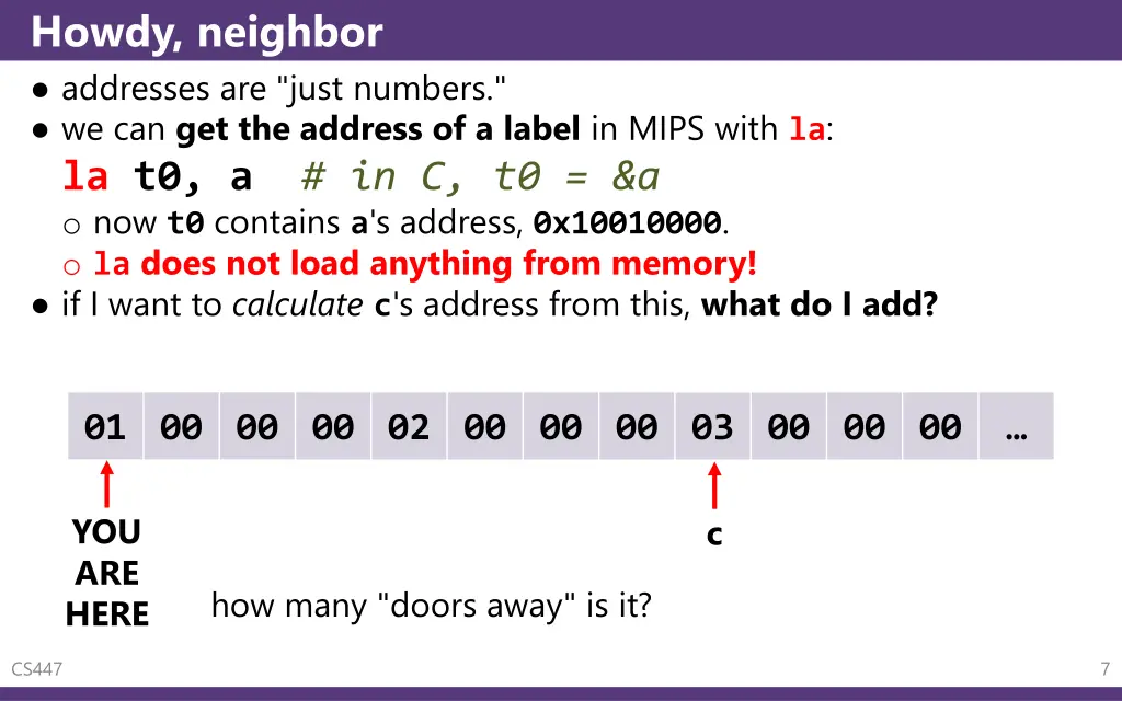 howdy neighbor addresses are just numbers