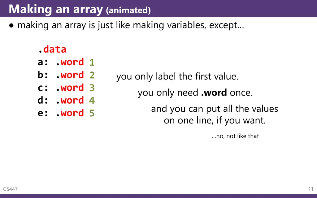 making an array animated making an array is just