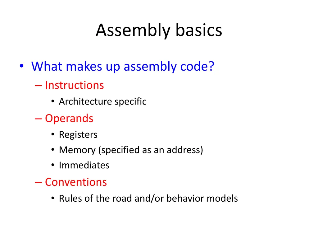 assembly basics