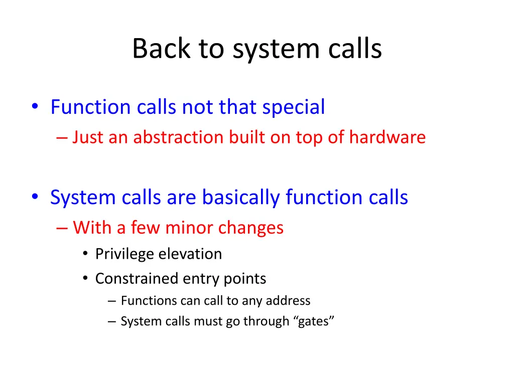 back to system calls