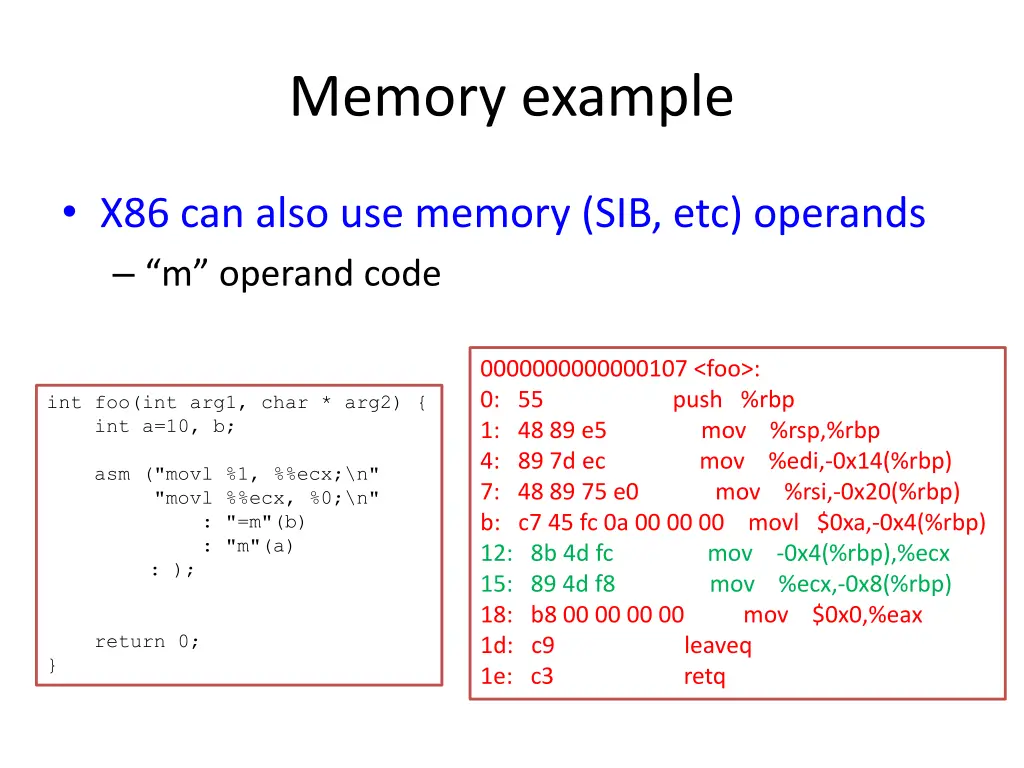 memory example