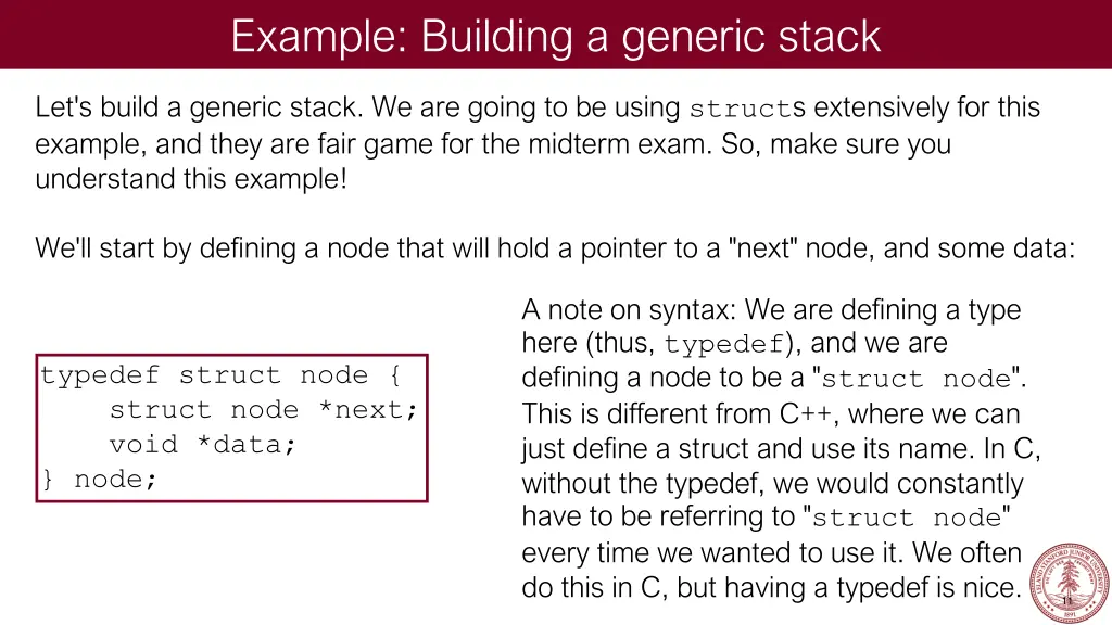 example building a generic stack 1