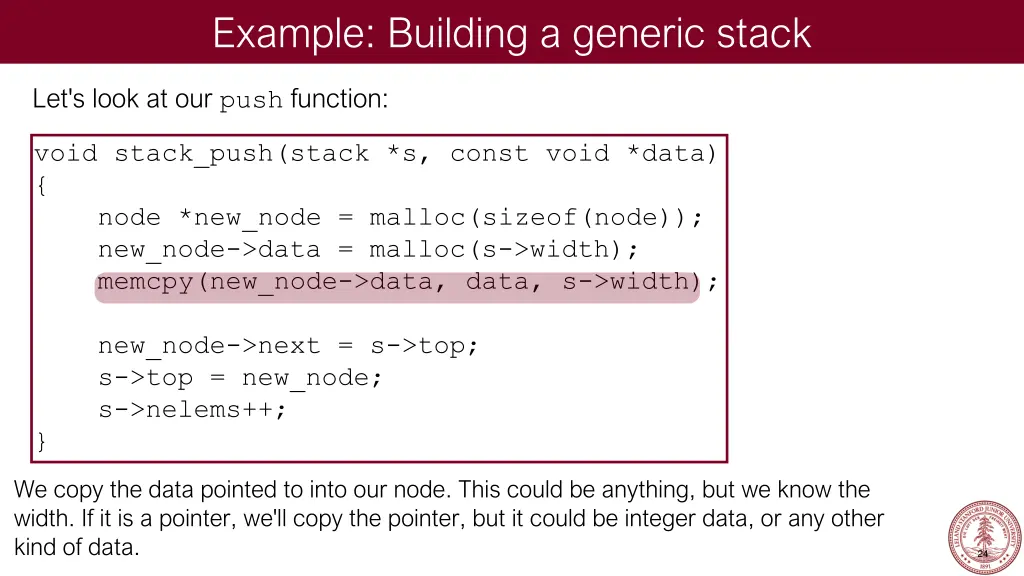 example building a generic stack 14