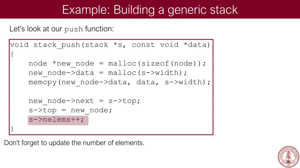 example building a generic stack 16