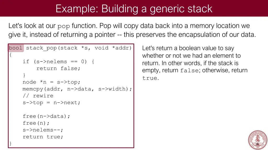 example building a generic stack 18