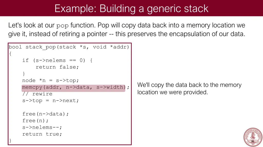 example building a generic stack 22