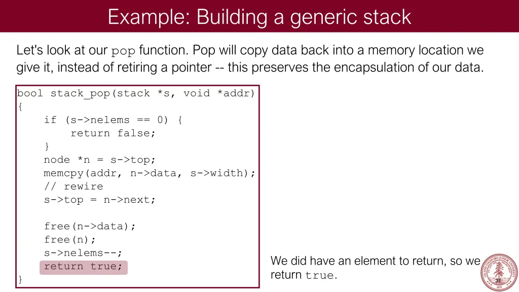 example building a generic stack 27