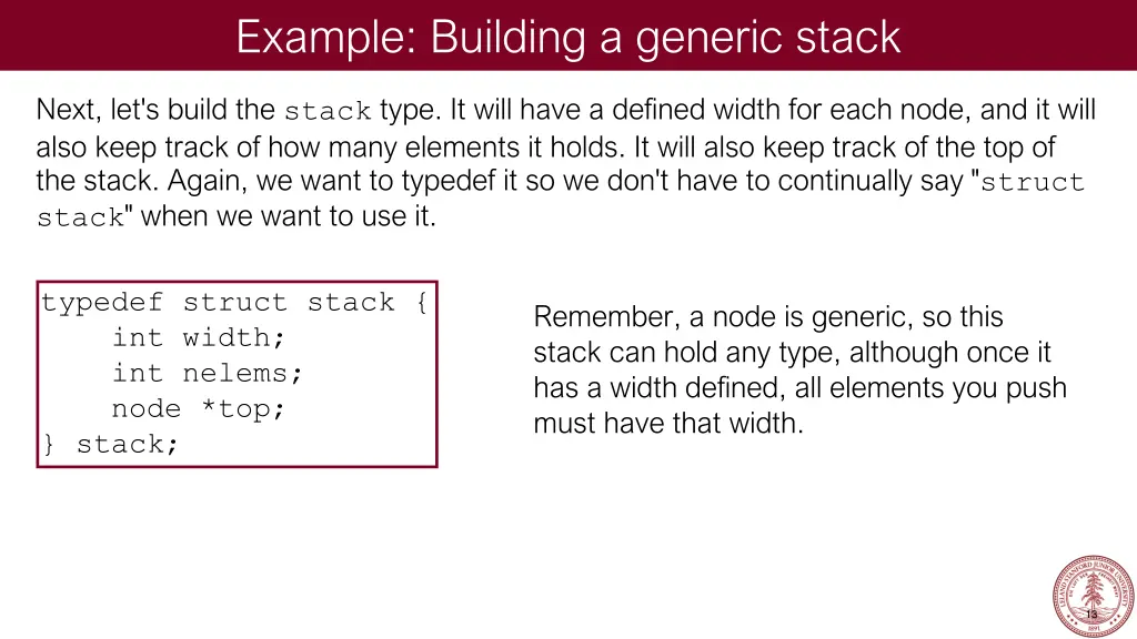 example building a generic stack 3