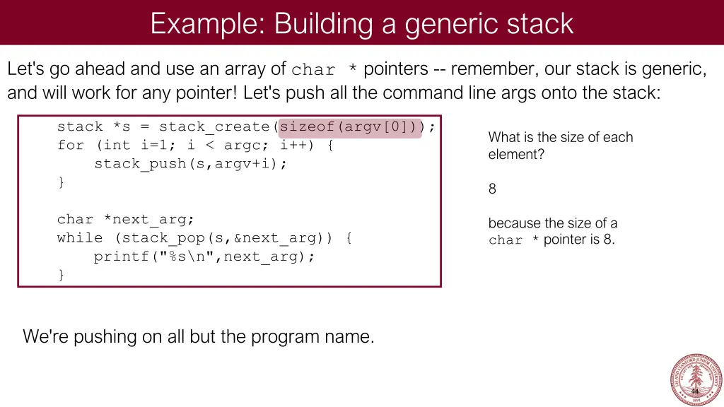example building a generic stack 34