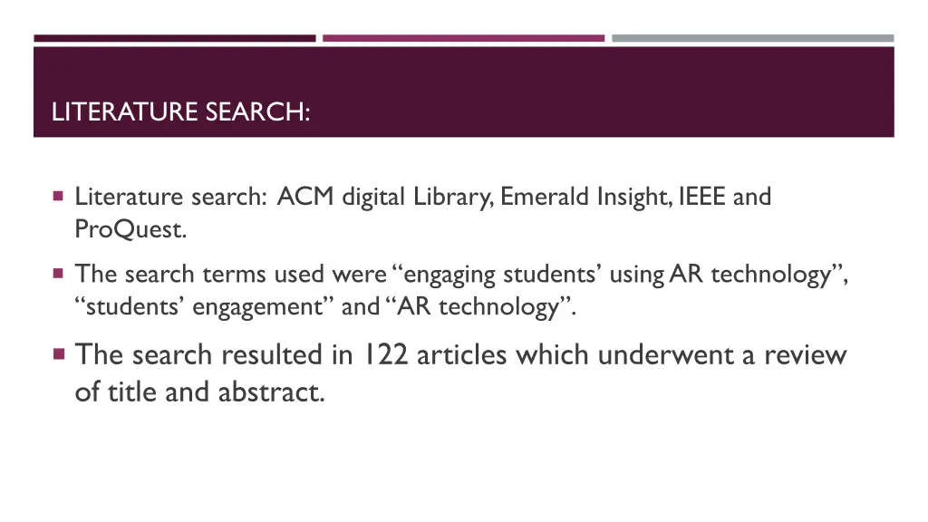 literature search