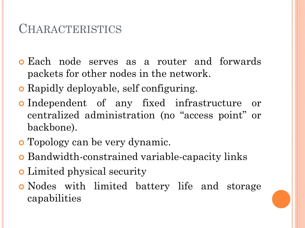 c haracteristics
