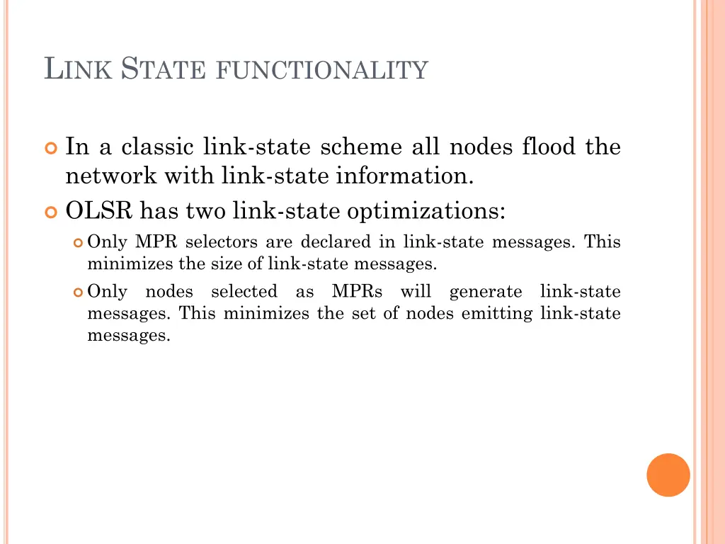l ink s tate functionality