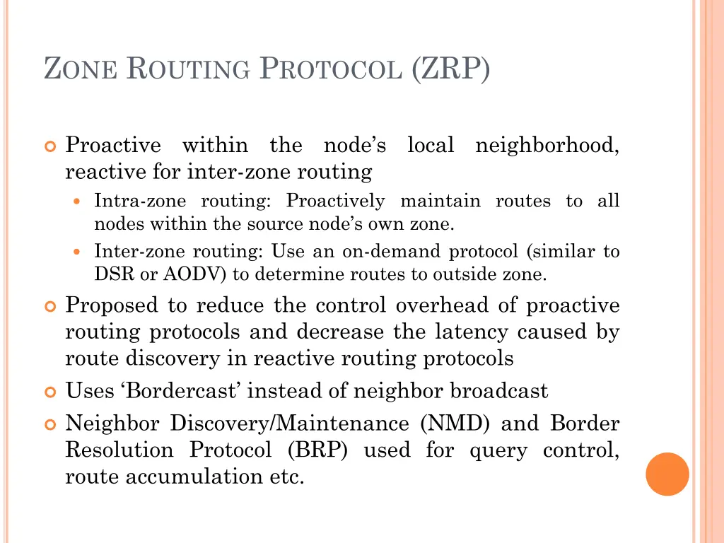 z one r outing p rotocol zrp