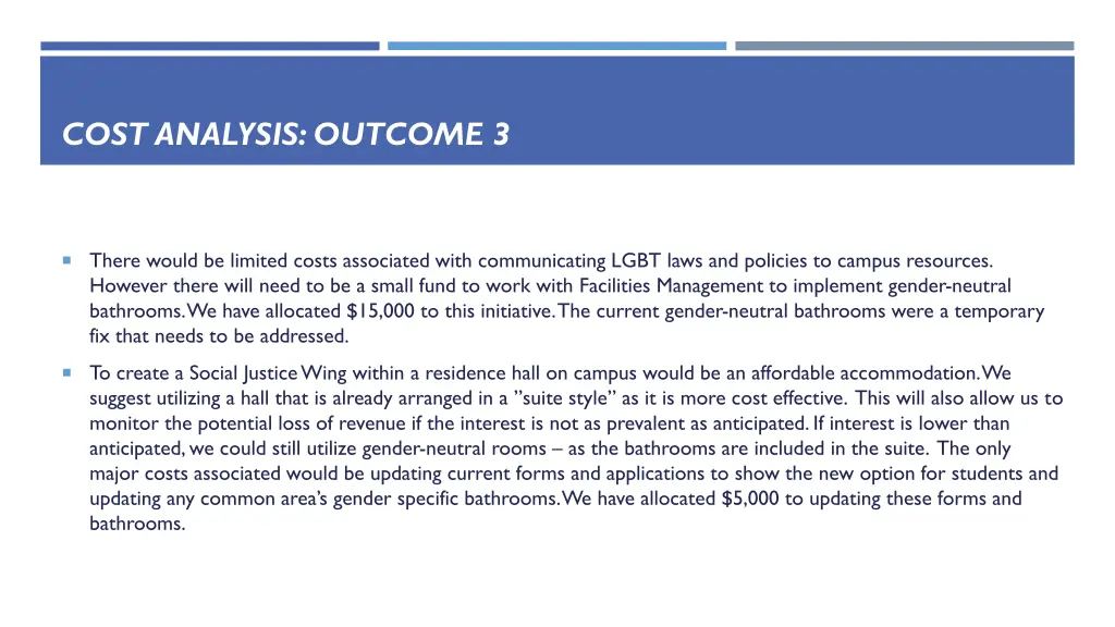cost analysis outcome 3